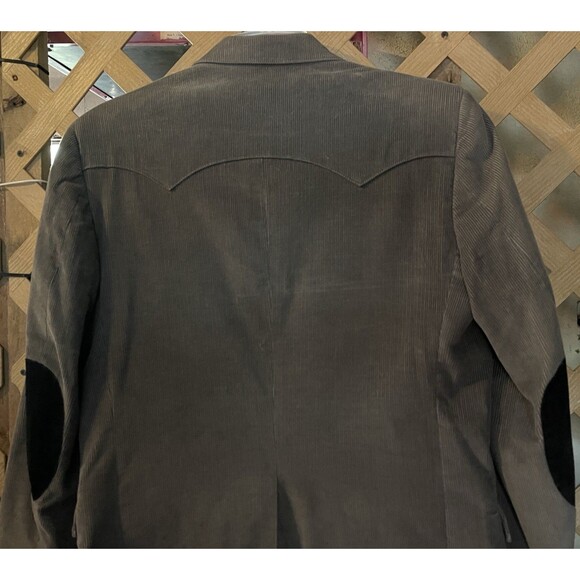 CIRCLE S Western Gray Corduroy Elbow patch Sports Coat Jacket Blazer Men's 42L - Picture 7 of 15